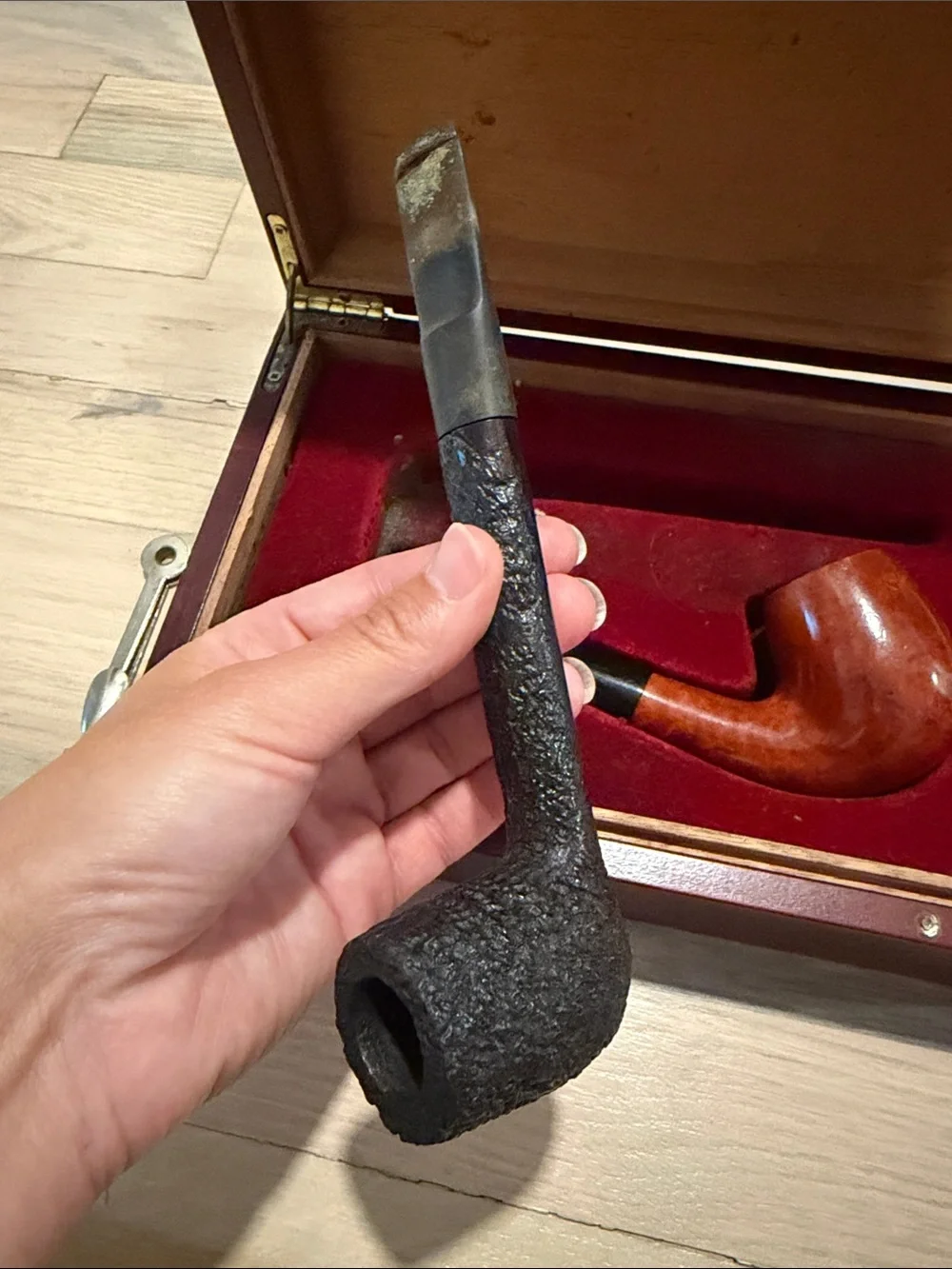 Vintage Aldo Velani Classic Men's Smoking Pipes Gift Set - Brown & Black